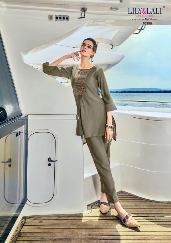 Lily And Lali Miami Silk Designer Exclusive Kurti With Bottom Collection